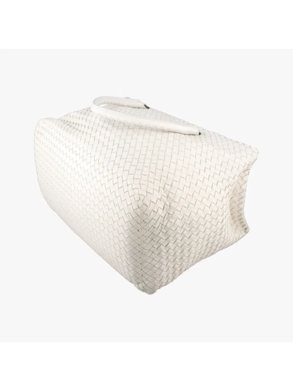 Bottega Veneta Intrecciato White Lambskin Handbag